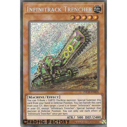 Yugioh INCH-EN005 Infinitrack Trencher Secret Rare 1st Edtion NM