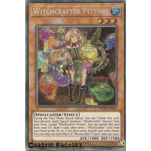 Yugioh INCH-EN015 Witchcrafter Pittore Secret Rare 1st Edtion NM