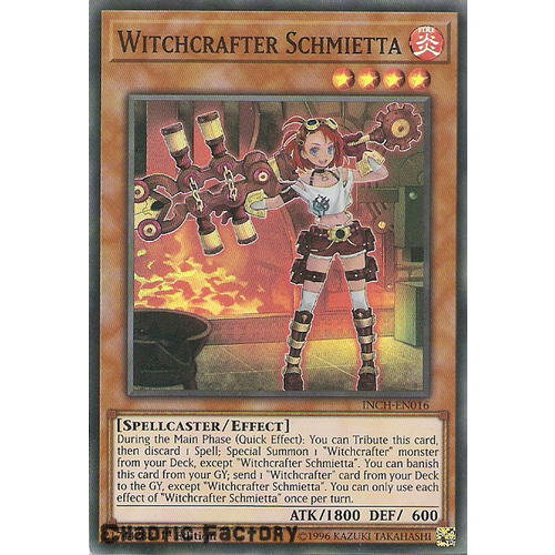 Yugioh INCH-EN016 Witchcrafter Schmietta Super Rare 1st Edtion NM