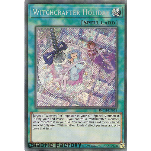 Yugioh INCH-EN021 Witchcrafter Holiday Secret Rare 1st Edtion NM