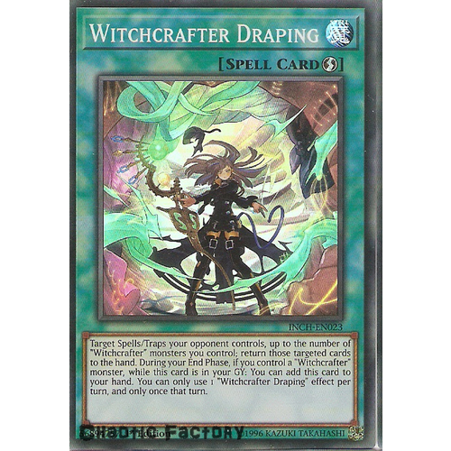 Yugioh INCH-EN023 Witchcrafter Draping Super Rare 1st Edtion NM
