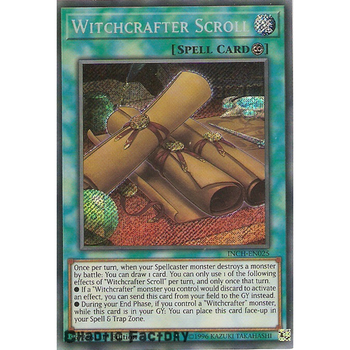 Yugioh INCH-EN025 Witchcrafter Scroll Secret Rare 1st Edtion NM