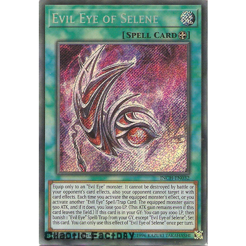 Yugioh INCH-EN032 Evil Eye of Selene Secret Rare 1st Edtion NM