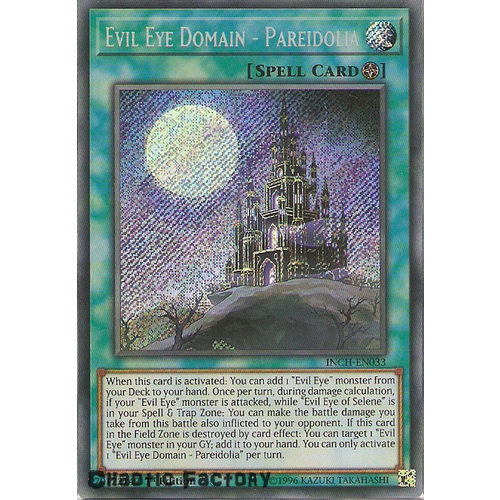 Yugioh INCH-EN033 Evil Eye Domain - Pareidolia Secret Rare 1st Edtion NM