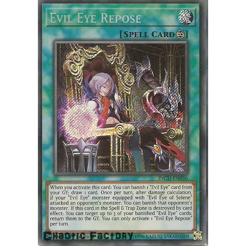 Yugioh INCH-EN036 Evil Eye Repose Secret Rare 1st Edtion NM