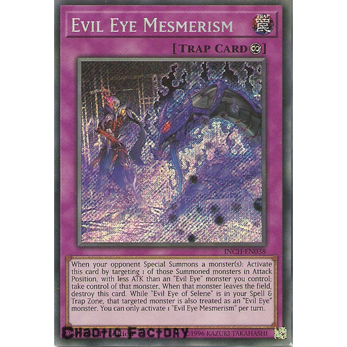 Yugioh INCH-EN038 Evil Eye Mesmerism Secret Rare 1st Edtion NM