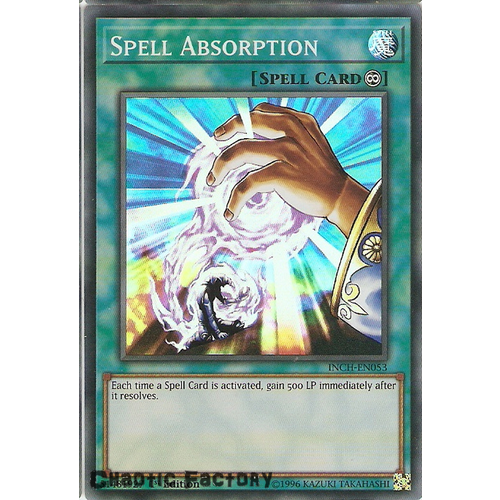 Yugioh INCH-EN053 Spell Absorption  Super Rare 1st Edtion NM