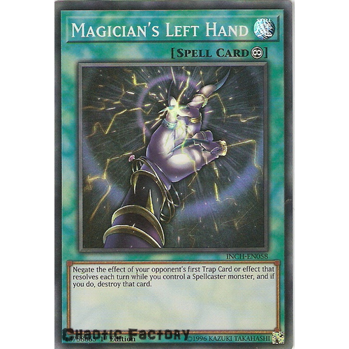 Yugioh INCH-EN058 Magician's Left Hand Super Rare 1st Edtion NM