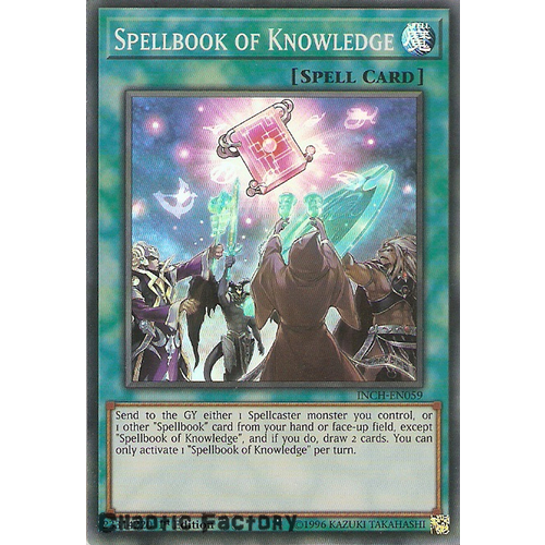 Yugioh INCH-EN059 Spellbook of Knowledge Super Rare 1st Edtion NM