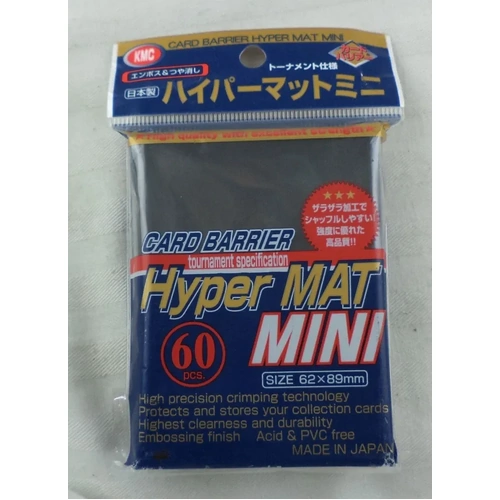 KMC Sleeves Hyper Mat Mini Black (60 Sleeves/pack) - Mini Size