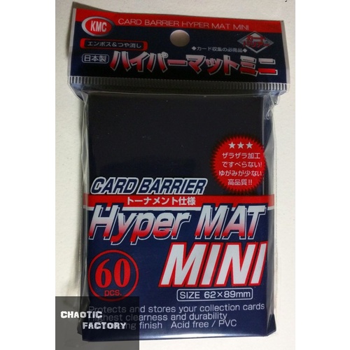 Kmc Sleeves Hyper Mat Mini Blue (60 Sleeves/pack) - Mini Size