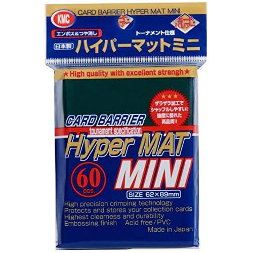 KMC Sleeves Hyper Mat Mini Green (60 Sleeves/pack) - Mini Size