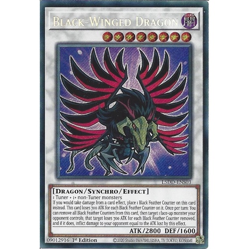 L5DD-ENS03 Black-Winged Dragon : Secret Rare Card : 1st Edition NM