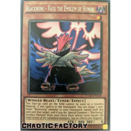 LC5D-EN118 Blackwing - Vayu the Emblem of Honor Secret Rare 1st Edition NM