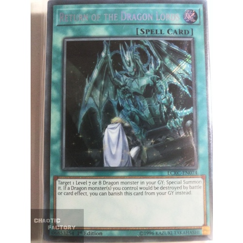 LCKC-EN074 Return of the Dragon Lords Secret Rare 1st Edition NM