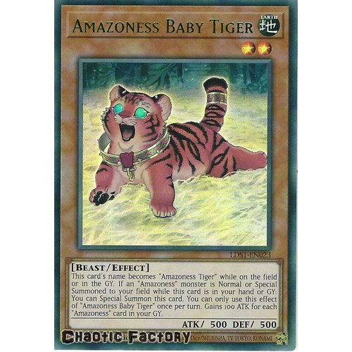 LDS1-EN023 Amazoness Baby Tiger Green Ultra Rare 1st Edition NM