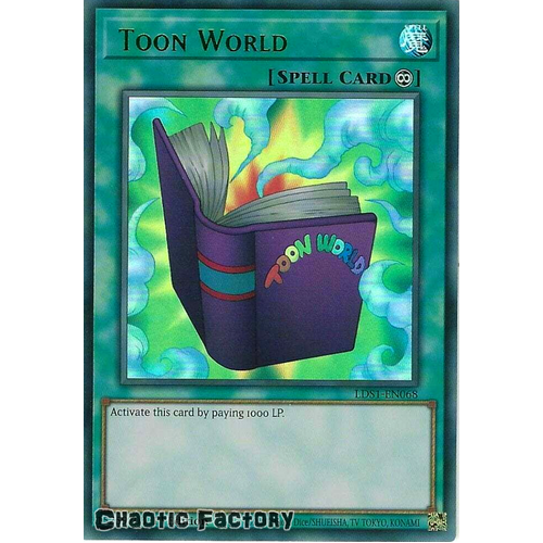 LDS1-EN068 Toon World (alternate art) Green Ultra Rare 1st Edition NM