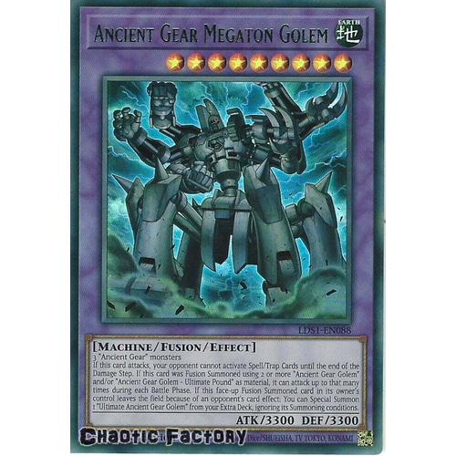 LDS1-EN088 Ancient Gear Megaton Golem Green Ultra Rare 1st Edition NM