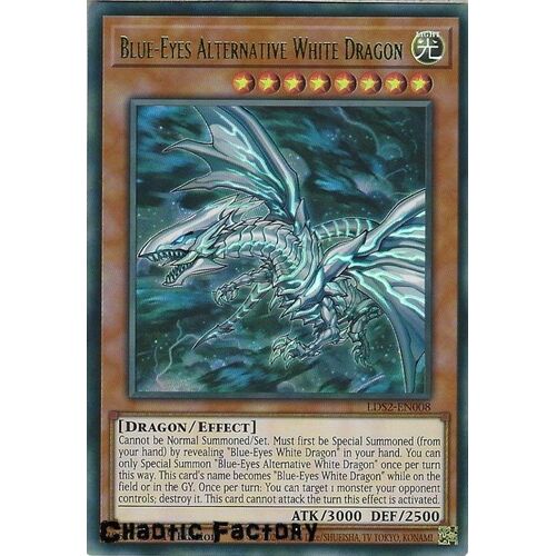 LDS2-EN008 Blue-Eyes Alternative White Dragon Green Ultra Rare 1st Edition NM