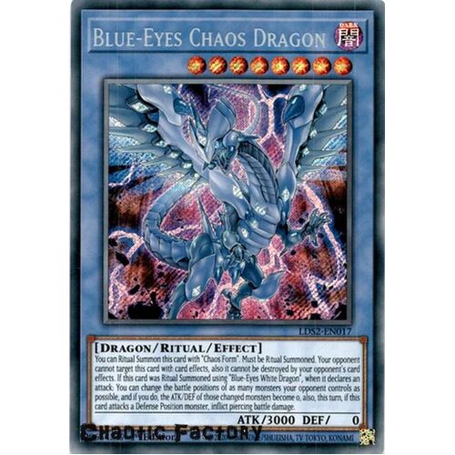 LDS2-EN017 Blue-Eyes Chaos Dragon Secret Rare 1st Edition NM