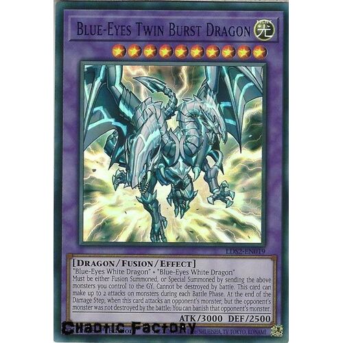 LDS2-EN019 Blue-Eyes Twin Burst Dragon Blue Ultra Rare 1st Edition NM