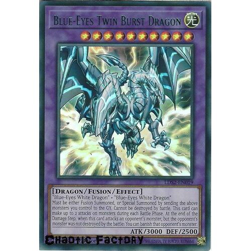 LDS2-EN019 Blue-Eyes Twin Burst Dragon Green Ultra Rare 1st Edition NM