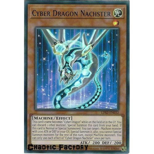 LDS2-EN032 Cyber Dragon Nachster Blue Ultra Rare 1st Edition NM