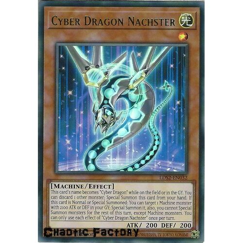 LDS2-EN032 Cyber Dragon Nachster Green Ultra Rare 1st Edition NM
