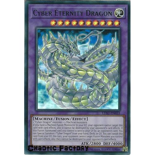 LDS2-EN033 Cyber Eternity Dragon Green Ultra Rare 1st Edition NM
