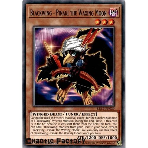 LDS2-EN039 Blackwing - Pinaki the Waxing Moon Common 1st Edition NM
