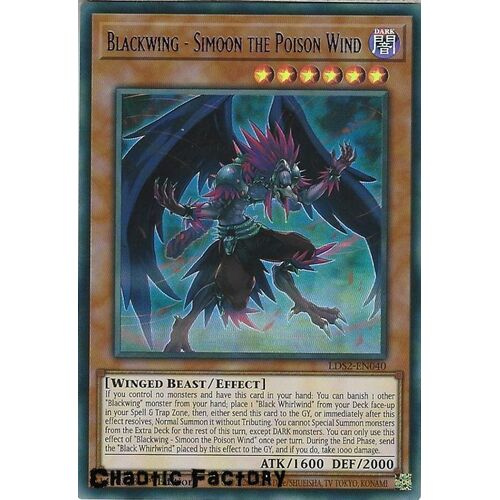 LDS2-EN040 Blackwing - Simoon the Poison Wind Blue Ultra Rare 1st Edition NM