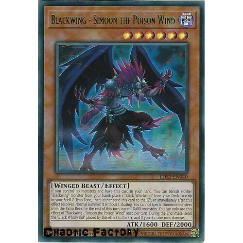 LDS2-EN040 Blackwing - Simoon the Poison Wind Green Ultra Rare 1st Edition NM