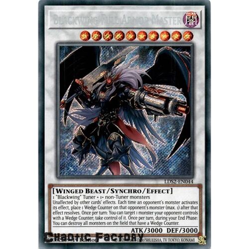 LDS2-EN044 Blackwing Full Armor Master Secret Rare 1st Edition NM