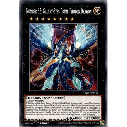 LDS2-EN053 Number 62: Galaxy-Eyes Prime Photon Dragon Common 1st Edition NM