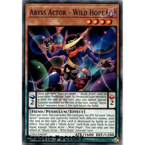 LDS2-EN059 Abyss Actor - Wild Hope Common 1st Edition NM