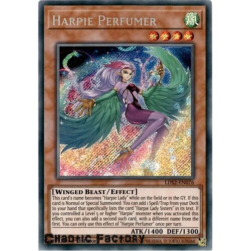 LDS2-EN076 Harpie Perfumer Secret Rare 1st Edition NM