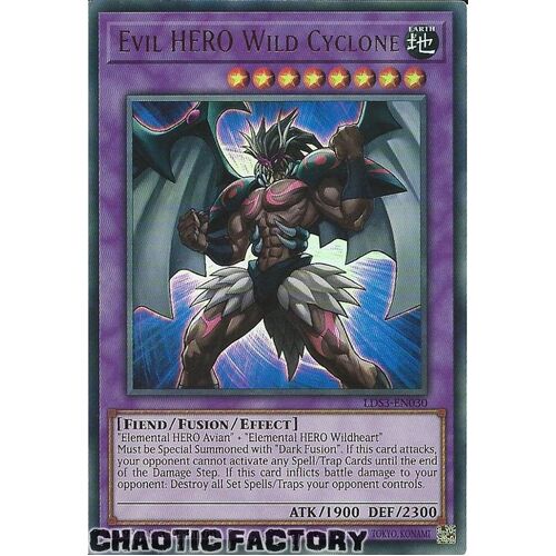 LDS3-EN030 Evil HERO Wild Cyclone Ultra Rare 1st Edition NM