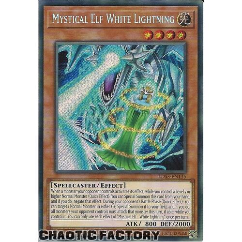 LDS3-EN135 Mystical Elf - White Lightning Secret Rare 1st Edition NM