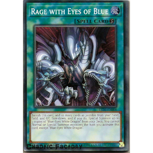 Yugioh LED3-EN004 Rage with Eyes of Blue Super Rare 1st Edition NM