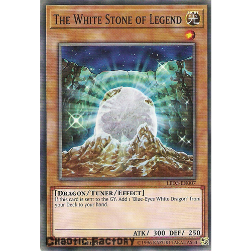Yugioh LED3-EN007 The White Stone of Legend Common 1st Edition NM
