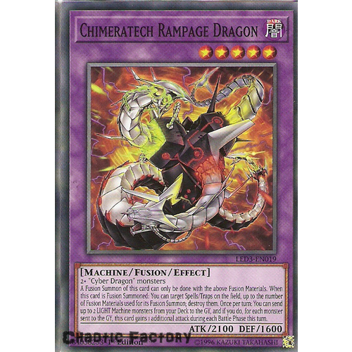Yugioh LED3-EN019 Chimeratech Rampage Dragon Common 1st Edition NM
