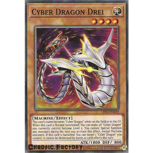 Yugioh LED3-EN020 Cyber Dragon Drei Common 1st Edition NM