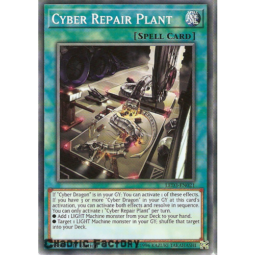 Yugioh LED3-EN021 Cyber Repair Plant Common 1st Edition NM