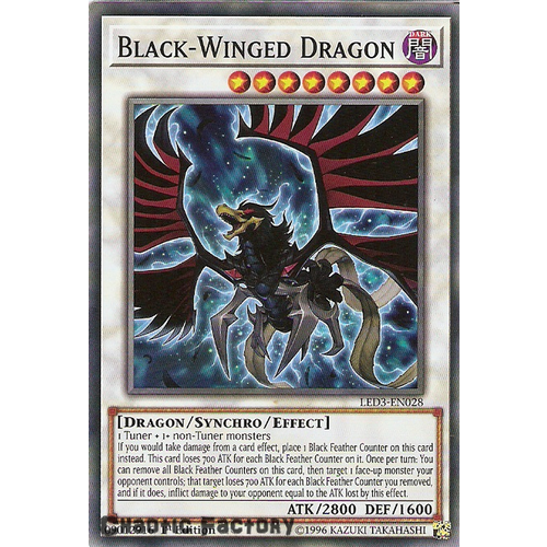 Yugioh LED3-EN028 Black-Winged Dragon Common 1st Edition NM