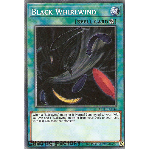 Yugioh LED3-EN032 Black Whirlwind Common 1st Edition NM