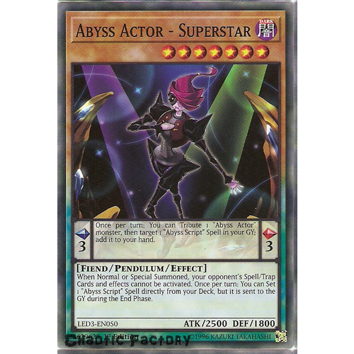 Yugioh LED3-EN050 Abyss Actor - Superstar Common 1st Edition NM
