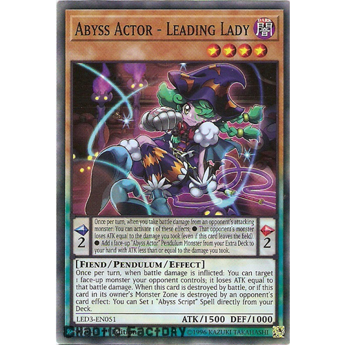 Yugioh LED3-EN051 Abyss Actor - Leading Lady Common 1st Edition NM