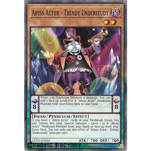 Yugioh LED3-EN052 Abyss Actor - Trendy Understudy Common 1st Edition NM