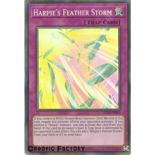 Yugioh LED4-EN000 Harpie's Feather Storm Super Rare 1st Edition NM