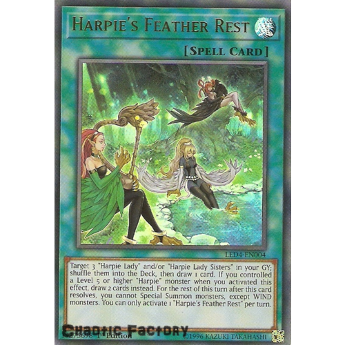 Yugioh LED4-EN004 Harpie's Feather Rest Ultra Rare 1st Edition NM